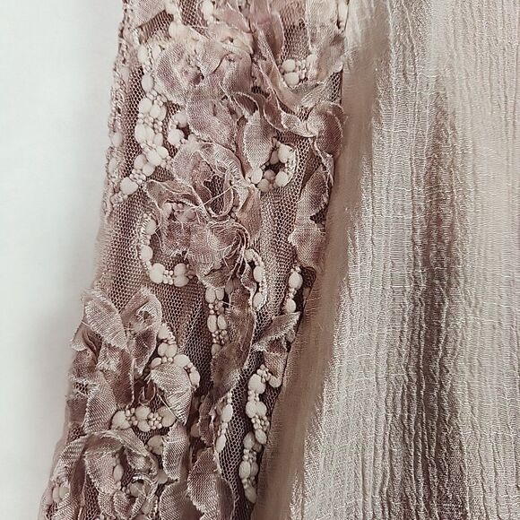 Feratelli Long Sleeve Floral Applique Tunic Lace Top Pink Blouse Shirt Small - Picture 8 of 13